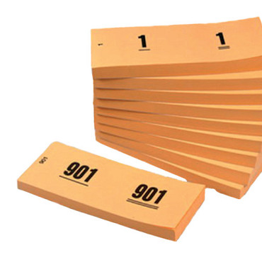 Nummerblok 42x105mm nummering 1-1000 oranje 10 stuks