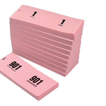 Nummerblok 42x105mm nummering 1-1000 roze 10 stuks