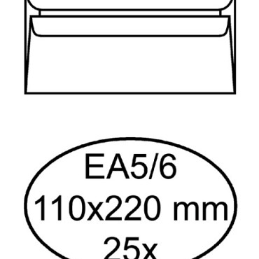 Envelop Quantore bank EA5/6 110x220mm zelfklevend wit 25 stuks