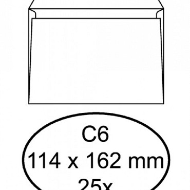 Envelop Quantore bank C6 114x162mm zelfklevend wit 25stuks