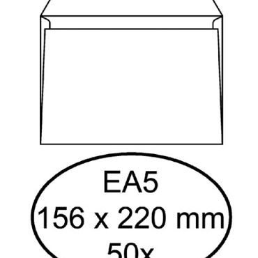 Envelop Hermes bank EA5 156x220mm zelfklevend wit pak à 50 stuks