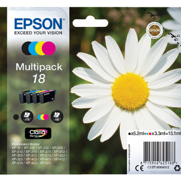 Inktcartridge Epson 18 T1806 zwart + 3 kleuren