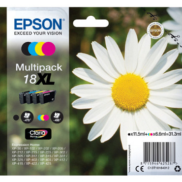 Inktcartridge Epson 18XL T1816 zwart + 3 kleuren