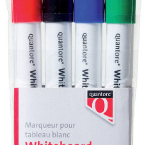 Whiteboardmarker Quantore rond 1-1.5mm 4 stuks assorti