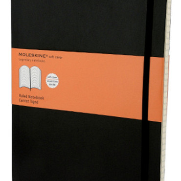 Notitieboek Moleskine XL 190x250mm lijn soft cover zwart