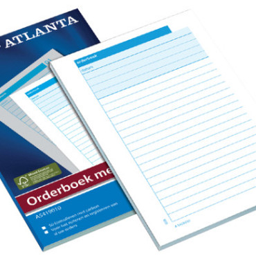 Orderboek Djois Atlanta 185x110mm 50x2vel met carbon wit