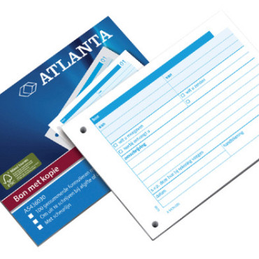 Bonboekje Djois Atlanta met 2 kopieën carbon A6 wit