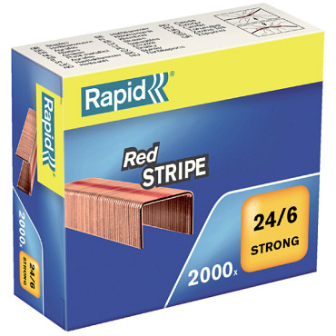Nieten Rapid Nieten Rapid 24/6 verkoperd red stripe 2000 stuks