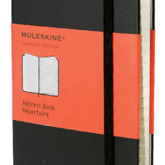 Adresboek Moleskine large 130x210mm hard cover lijn zwart