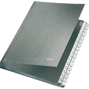 Bureaumap Leitz 1-31 270x354x345mm hardboard zwart