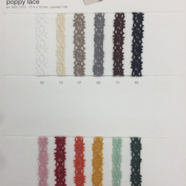 Poppy lace 10m x 10mm zwart