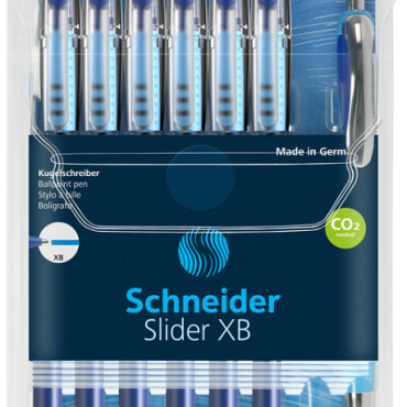 Rollerpen Schneider Slider Basic extra breed blauw met 1 balpen Rave gratis