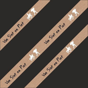 Papierband 15mm x 50mtr kraft + van Sint en Piet
