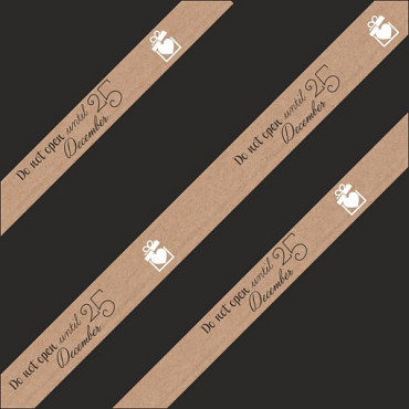 Papierband 15mm x 50mtr kraft + Do not open until 25 december