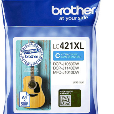 Inktcartridge Brother LC-421XLC blauw