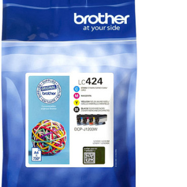 Inktcartridge Brother LC-424 zwart + 3 kleuren