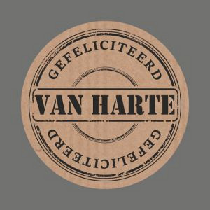 Etiket / Sticker kraft Van Harte 500 stuks