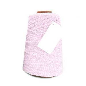 Cotton Cord Twist/ Katoen touw 500 meter roze/wit ø2mm