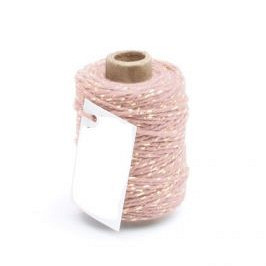 Cotton Cord Lurex Twist Katoen touw 50 meter vintage roze/goud ø2mm