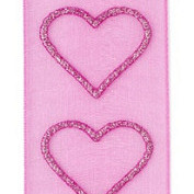 Lint Glittering Hearts Magentha 10mx25mm