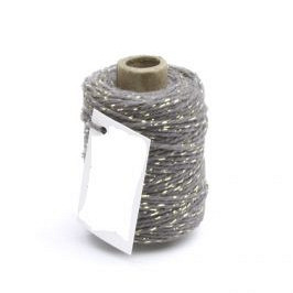 Cotton Cord Lurex Twist Katoen touw 50 meter grijs/goud ø2mm