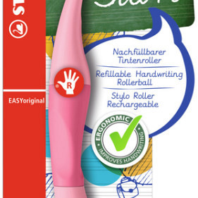 Rollerpen STABILO Easyoriginal rechtshandig medium pastel poederroze blister à 1 stuk