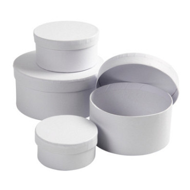 Doos Creativ Company rond 4 stuks Ø 8, 10, 12, 14cm, hoogte 4, 5, 6, 7cm wit