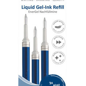 Gelschrijvervulling Pentel LR7 Energel medium blauw set à 3 stuks