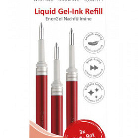 Gelschrijvervulling Pentel LR7 Energel 0.4mm rood set à 3 stuks