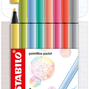 Viltstift STABILO pointMax 488/8 medium assorti pastel etui à 8 stuks