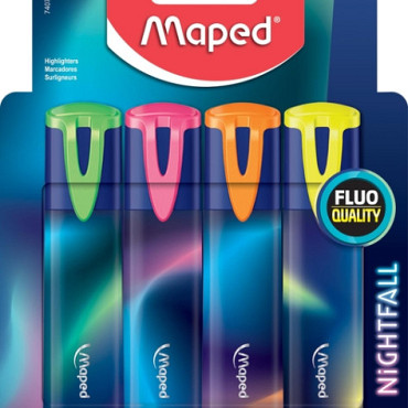 Markeerstift Maped Nightfall blister á 4 kleuren