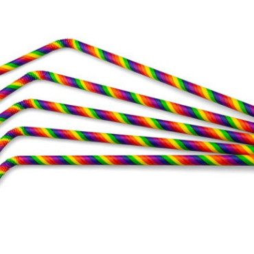 buig drinkrietje papier rainbow  ø6mm x 240mm  200 stuks