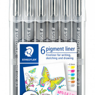 Fineliner Staedtler Pigment 308 0,3mm set à 6 kleuren
