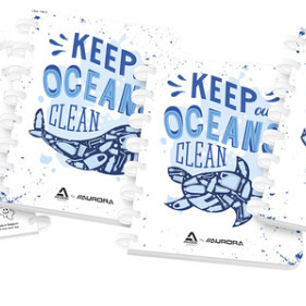 Schrift Adoc Ocean Waste Plastics A5 ruit 4x8mm 144 pagina's 90gr