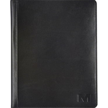 Schrijfmap Maverick All Black A5 inclusief schrijfblok leer zwart