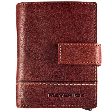 Kaarthouder Maverick Rough Gear super compact RFID leer bruin