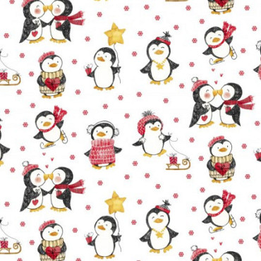 Cadeaupapier Kerst 30cm dessin 691779 Happy penguin