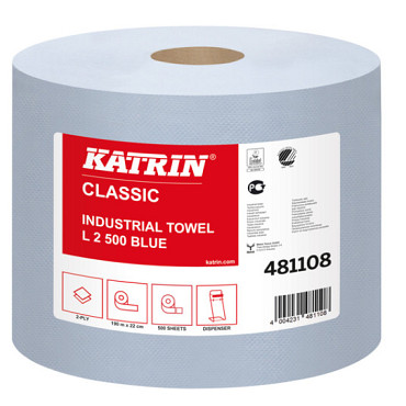 Poetspapier Katrin 2-laags large 220mmx180m blauw