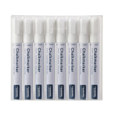 Krijtstift Europel 6mm wit etui 8 stuks