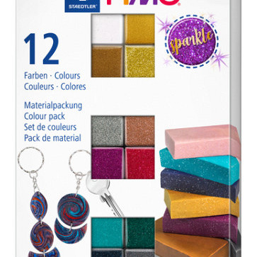 Klei Fimo effect colour pak à 12 sparkelende kleuren