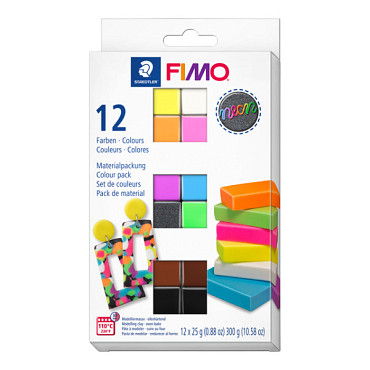 Klei Fimo effect colour pak à 12 neon kleuren