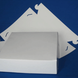 Gebaksdoos 25x25x8cm wit zwanenhals 100 stuks