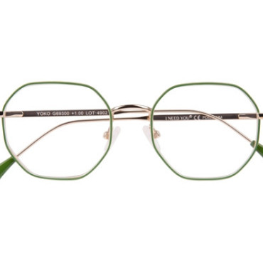 Leesbril I Need You +2.50 dpt Yoko groen-goud