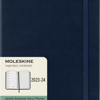 Agenda 2023/2024 Moleskine 18M Planner Weekly 7dag/1pagina large 130x210mm hard cover saffier blauw