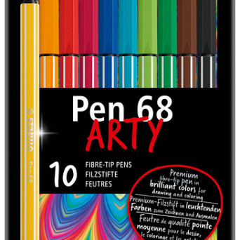 Viltstift STABILO Pen 68/10 Arty medium assorti blik à 10 stuks