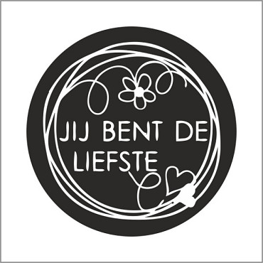 Etiket / Sticker zwart -wit 'Jij bent de liefste' 500 stuks