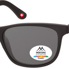 Zonnebril Montana met smoke gepolariseerd glas mat zwart