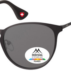 Zonnebril Montana met smoke gepolariseerd rond glas en metalen pootje zwart