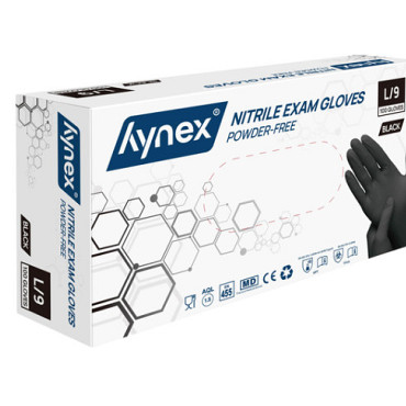 Handschoen Hynex L nitril zwart pak à 100 stuks