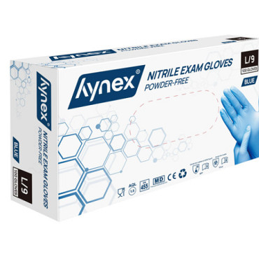 Handschoen Hynex L nitril blauw pak à 100 stuks
